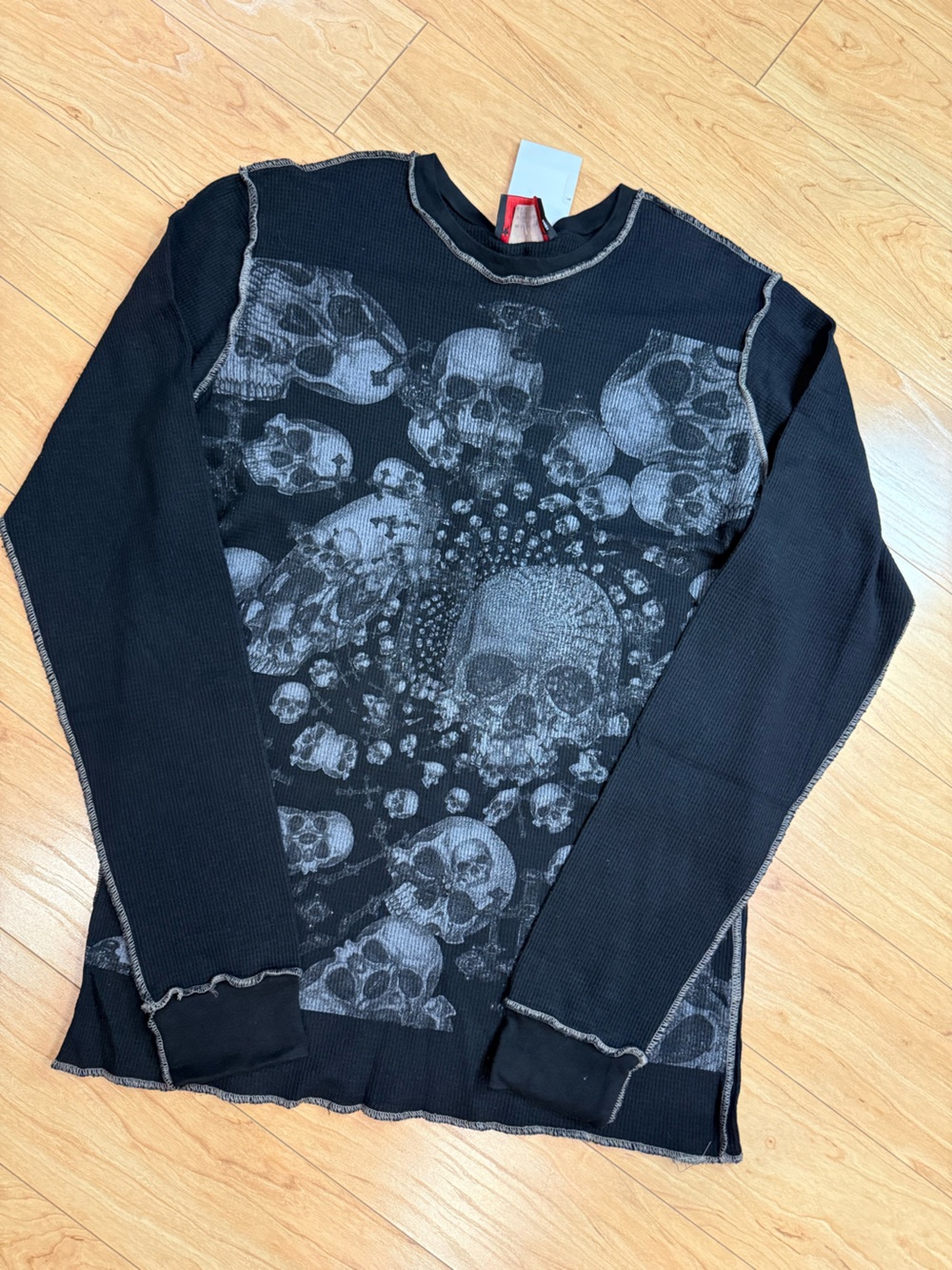 Serious Clothing Gothic Skull Thermal Shirt XL NWT Y2K Mall Goth Punk USA Vint